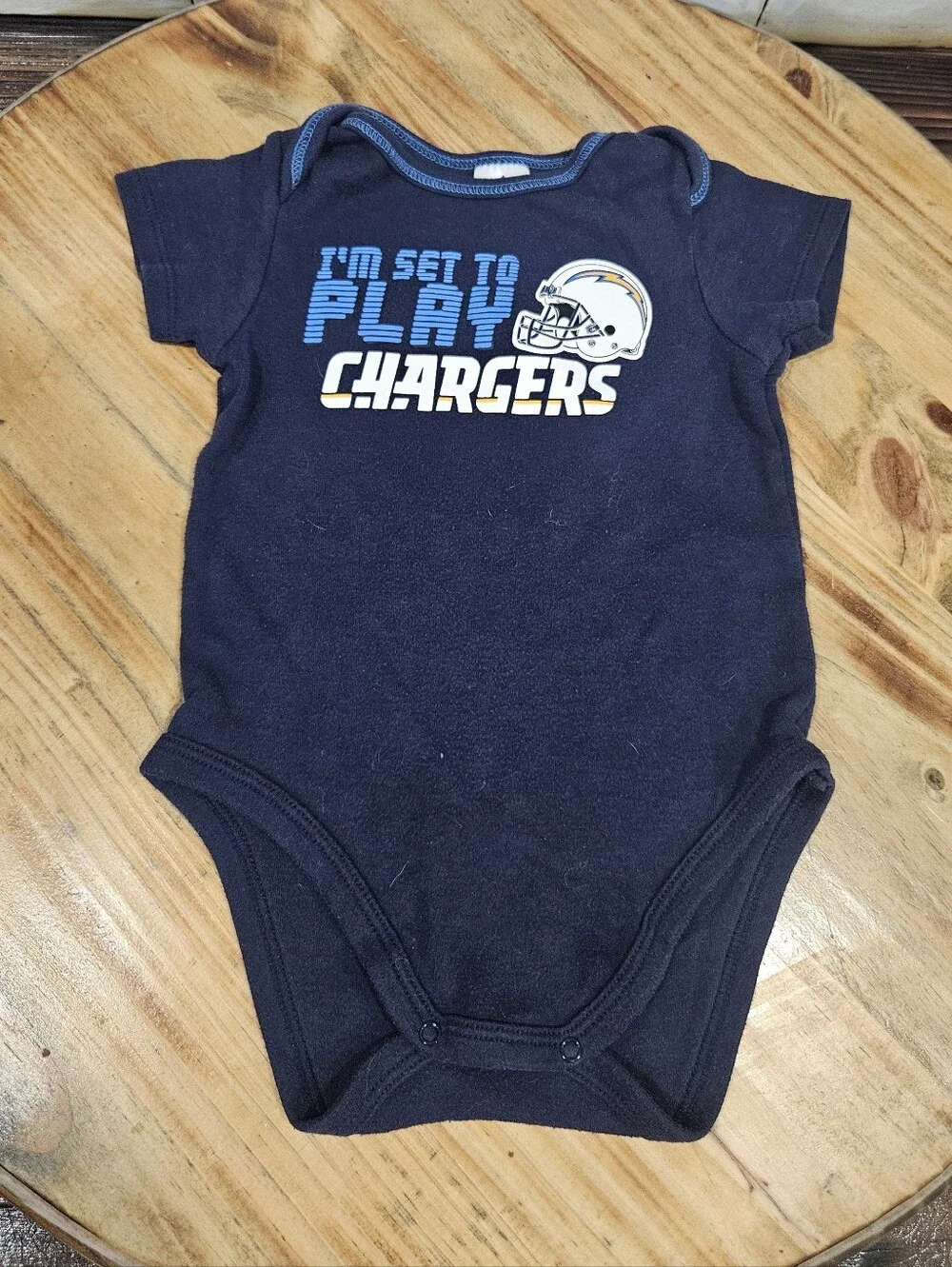 18 Month Infant Toddler NFL San Diego Chargers Football Onesie Bundle